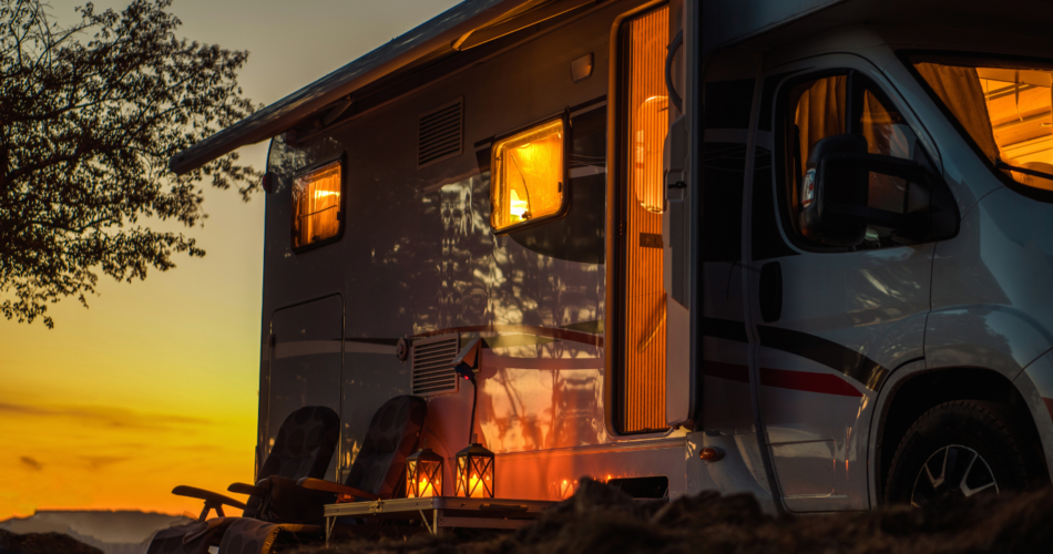 RV camper illuminated with smart interior lights